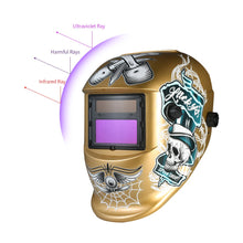 Load image into Gallery viewer, Welding Helmet Solar Power Auto Darkening Welding Helmet TIG MIG Mask Skull Grinding Hat Design