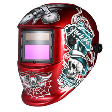 Load image into Gallery viewer, Welding Helmet Solar Power Auto Darkening Welding Helmet TIG MIG Mask Skull Grinding Hat Design