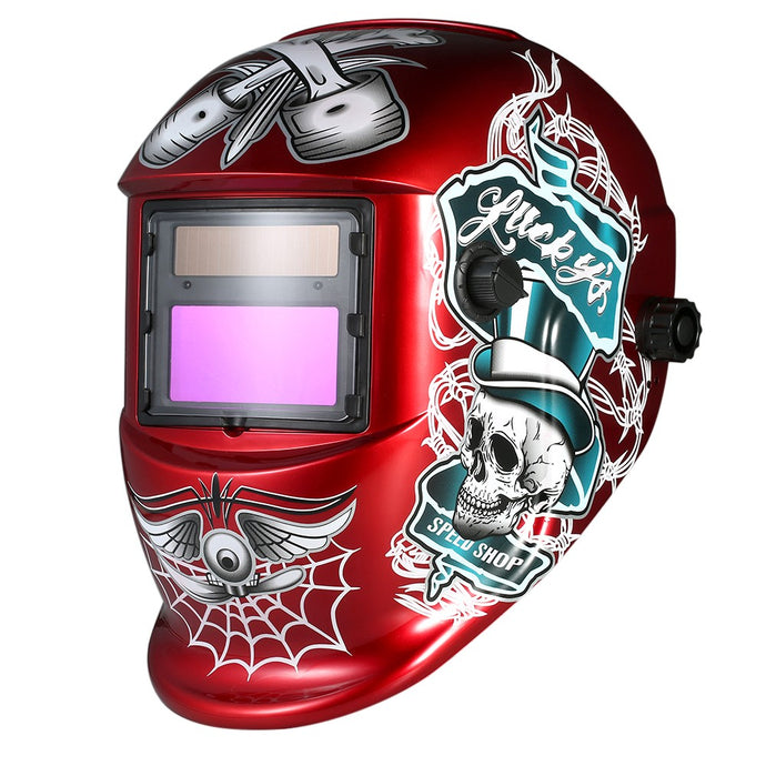 Welding Helmet Solar Power Auto Darkening Welding Helmet TIG MIG Mask Skull Grinding Hat Design